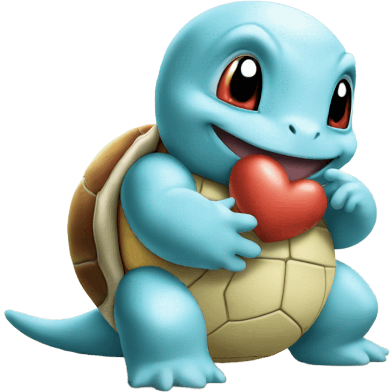 Squirtle sending a kiss emoji