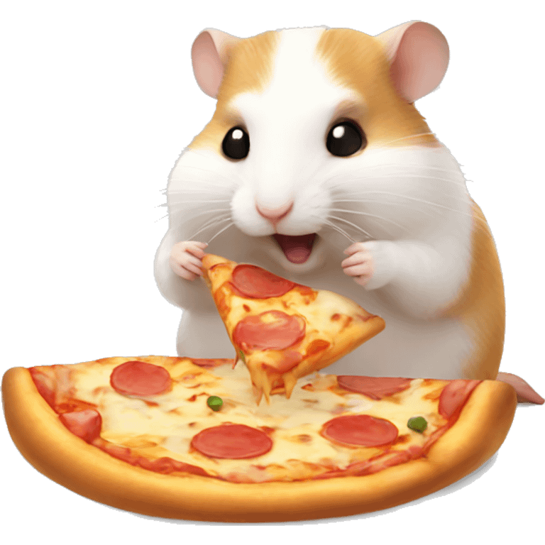 Hamster eating pizza emoji