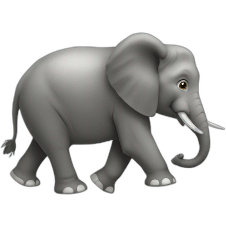 Chat sur un éléphant emoji