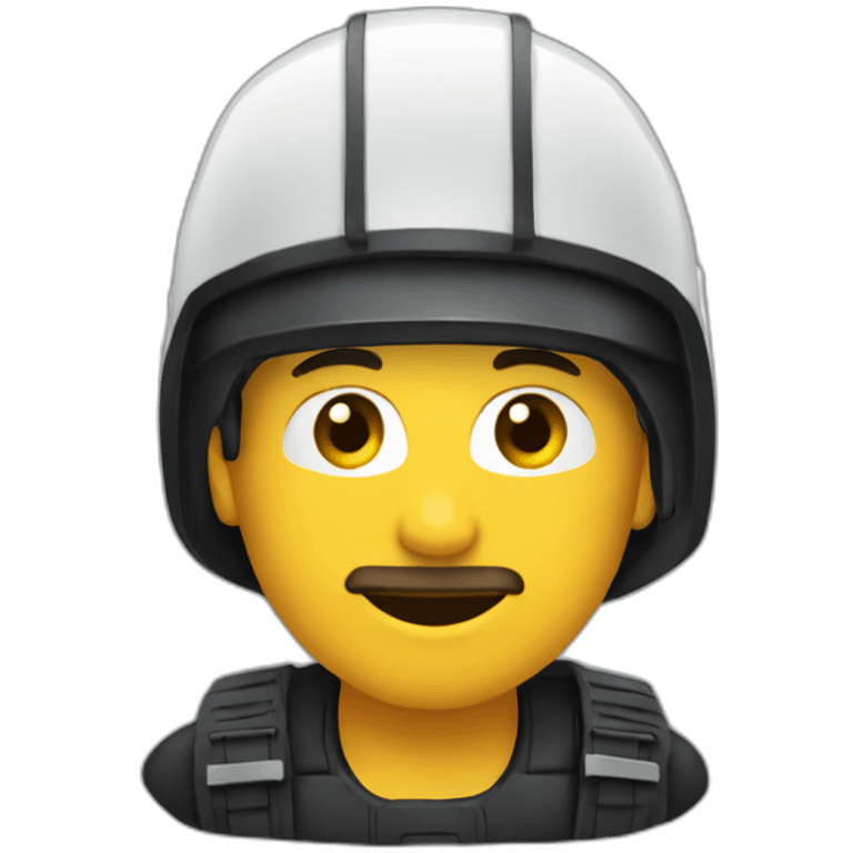 A man with black helmet written SAP Build on it emoji