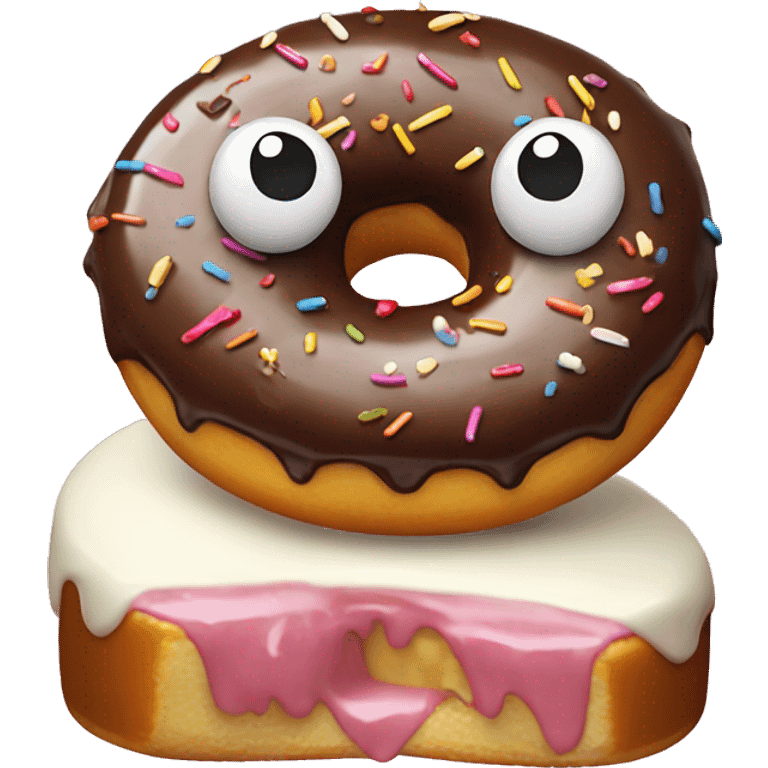 donut eatng a pudding emoji