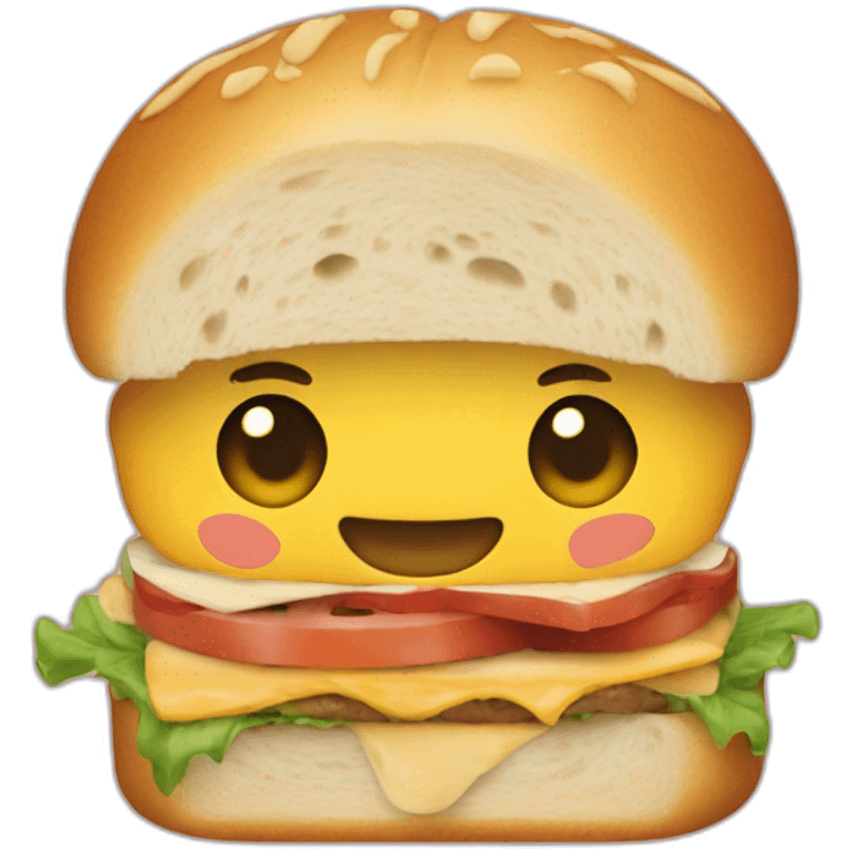 Adulto comiendo un sándwich emoji