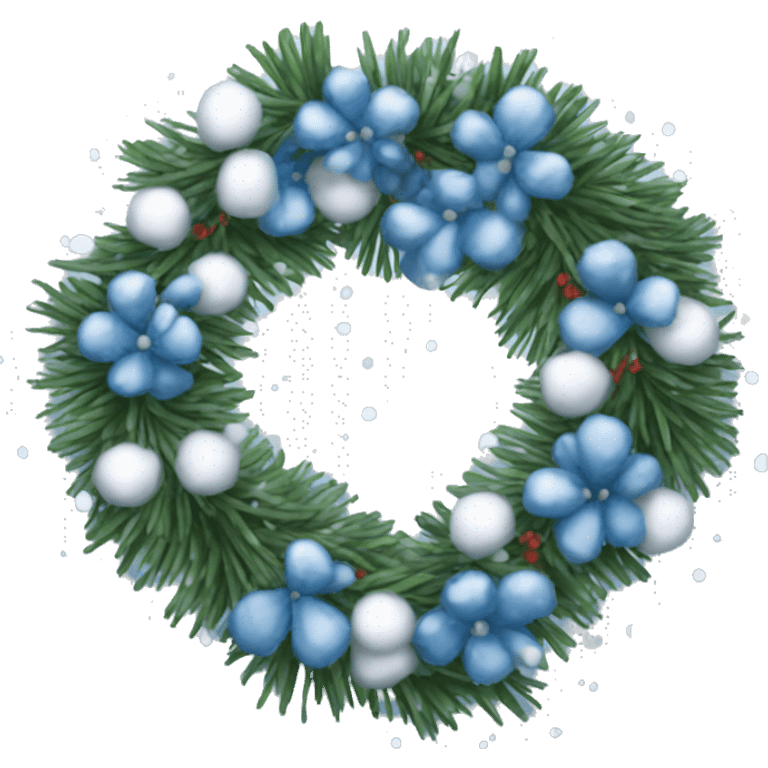 Blue grey snow and garland emoji