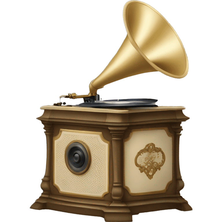 Pale beige rococo phonograph emoji