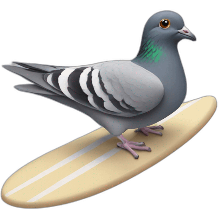 Pigeon surfing emoji