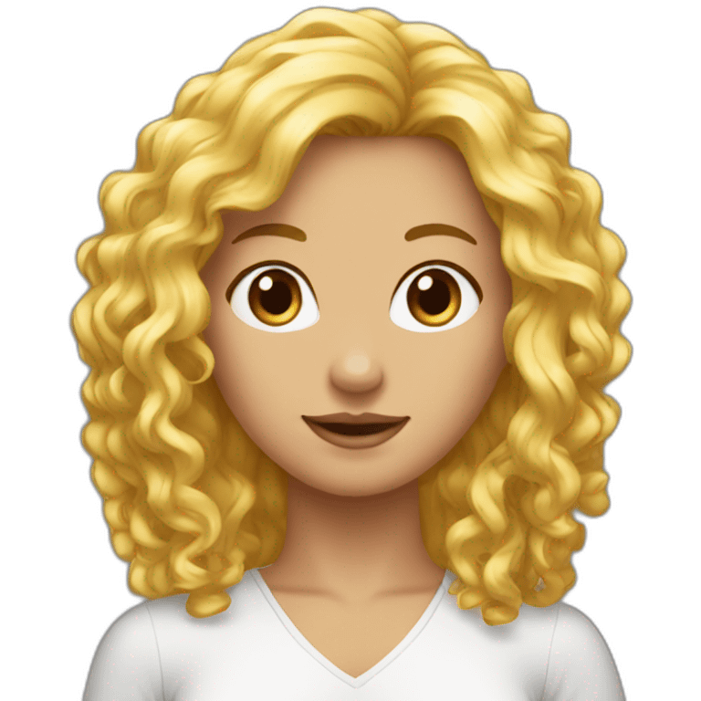 Cheveux bouclet femme emoji