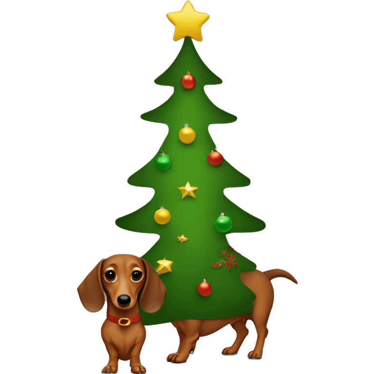 Dachshund christmas tree emoji