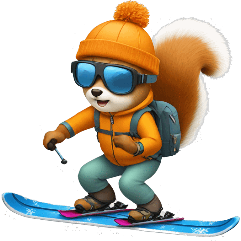 Squirrel skiing emoji