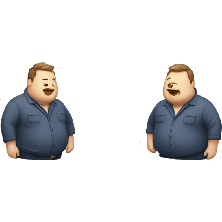 Fat man with overshirt zoom x4 emoji