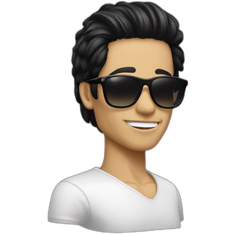 skull slick black hair sunglasses emoji