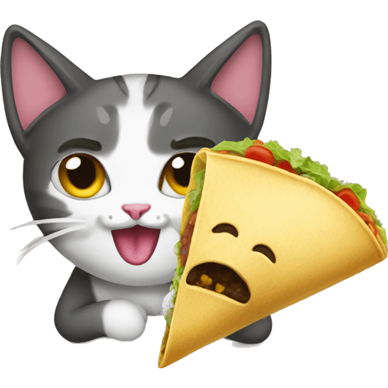 cat  eatng taco emoji