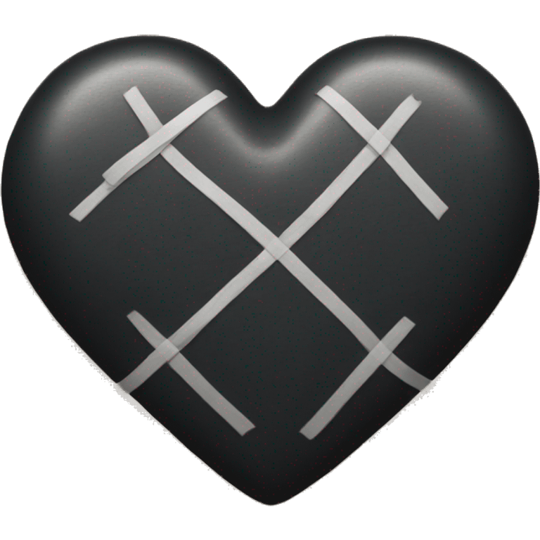 Black heart with bandaid emoji