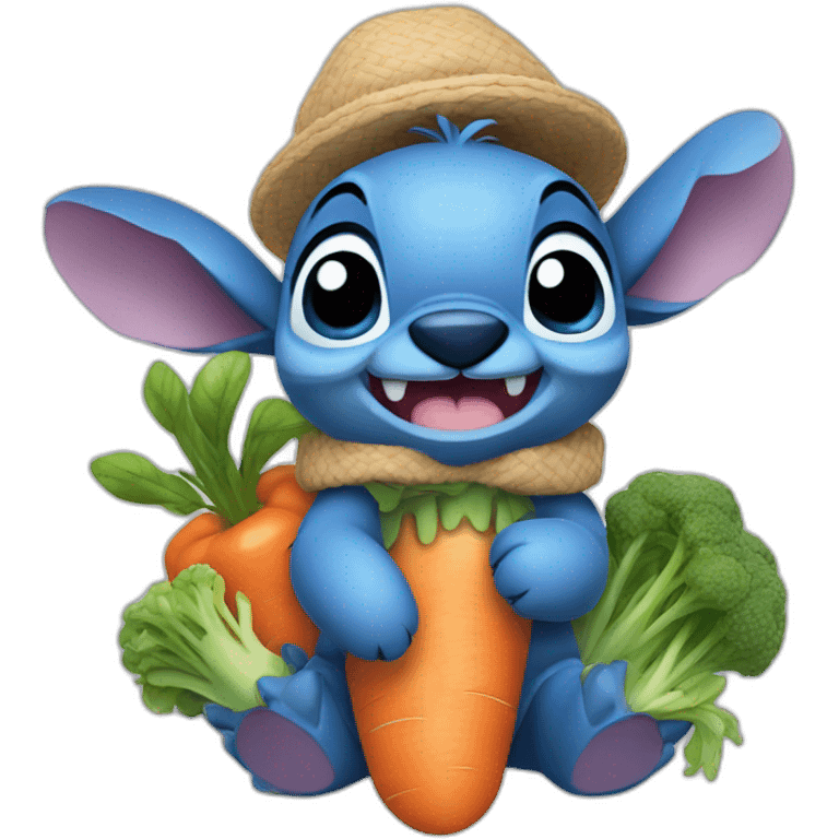 Stitch qui mange des carottes emoji