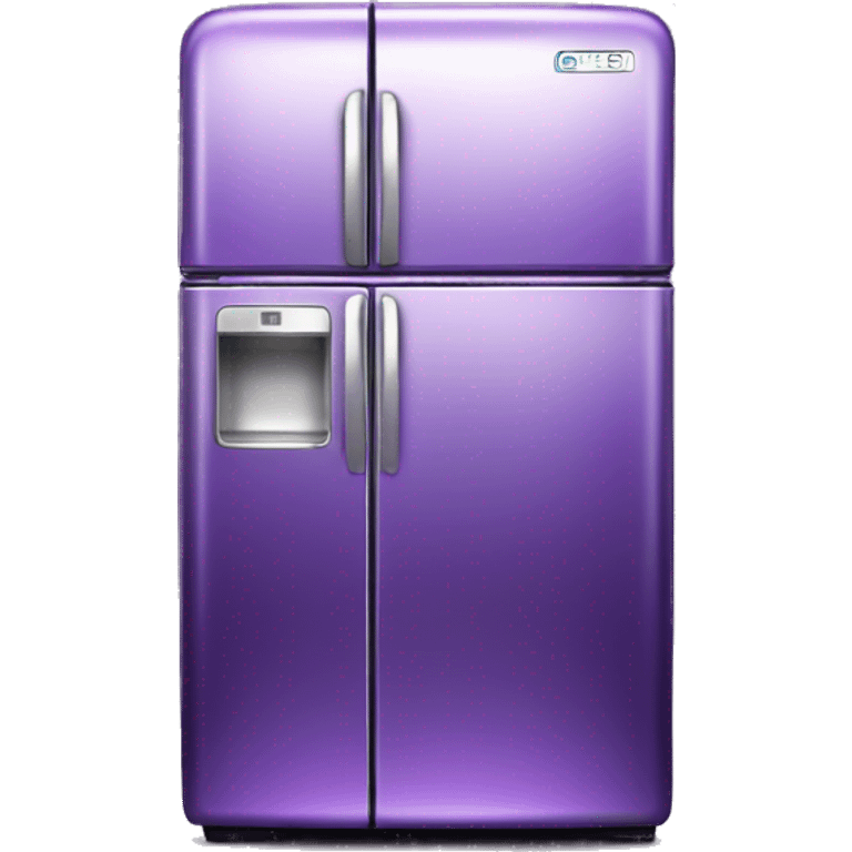 Realistic Metallic royal purple fridge isolated.  emoji