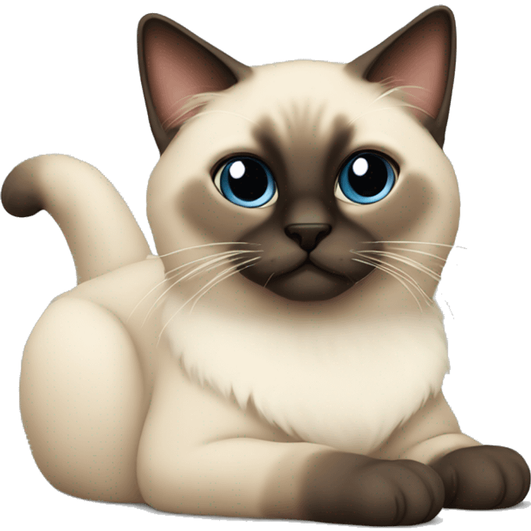 fluffy siamese cat sitting emoji