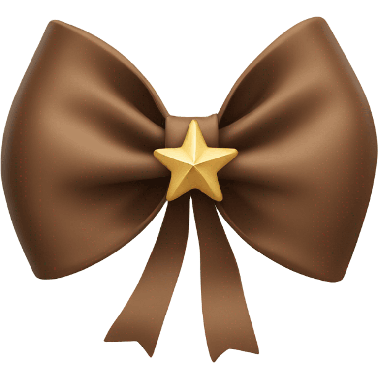 brown bow with beige star emoji