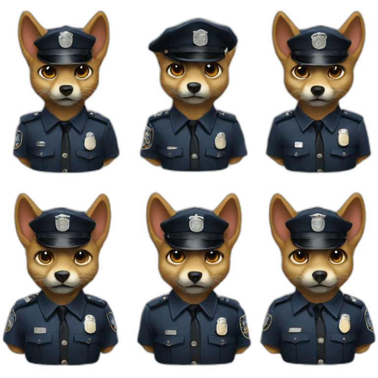 Jackal dressed as cop emoji