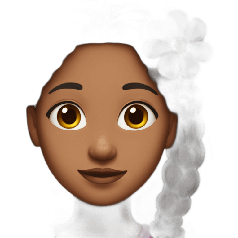 girl with a pink flower in her hair emoji