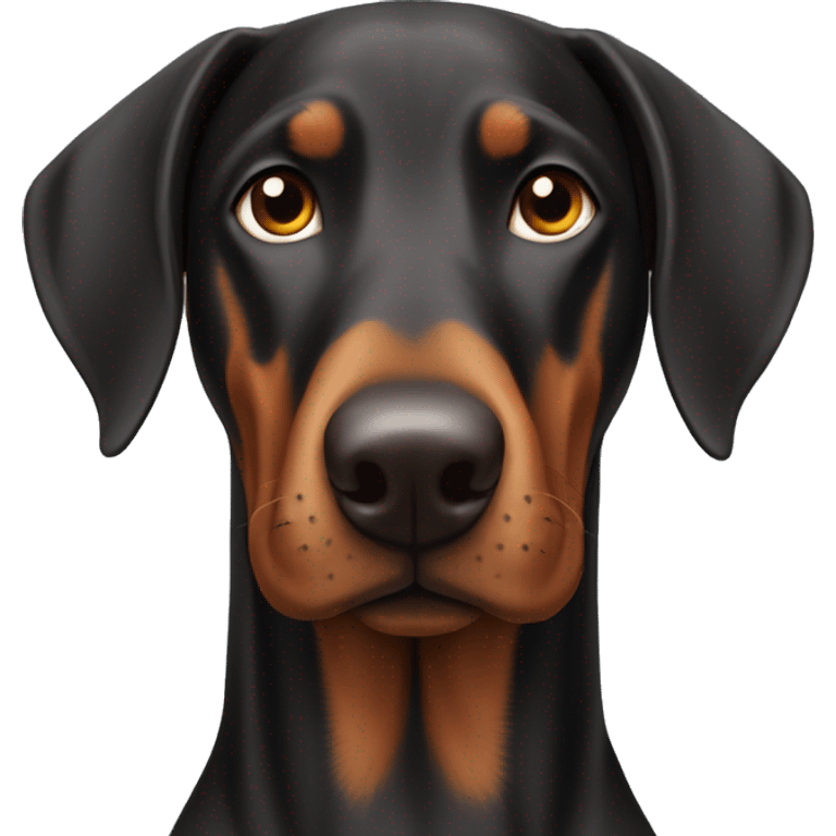 Doberman with floppy ears emoji