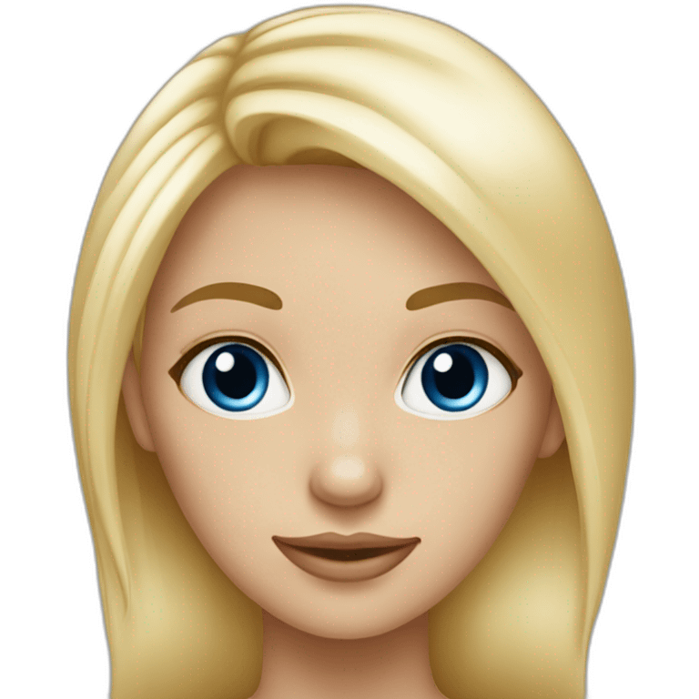 Fille blonde yeux bleus peau blanche emoji