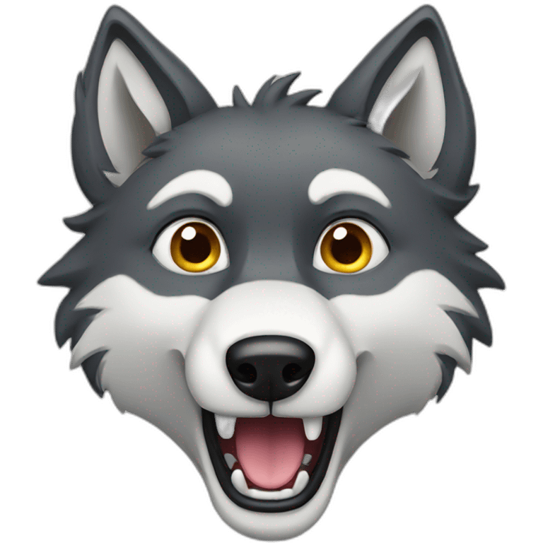 Surprised wolf emoji