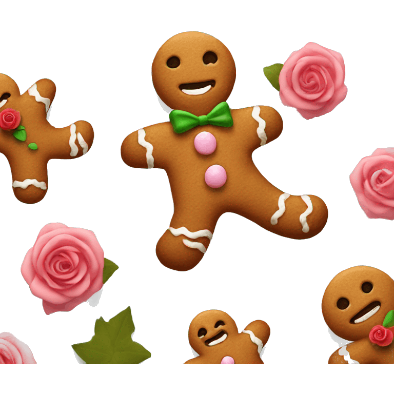 Cute Gingerbread man with Rose Features  emoji