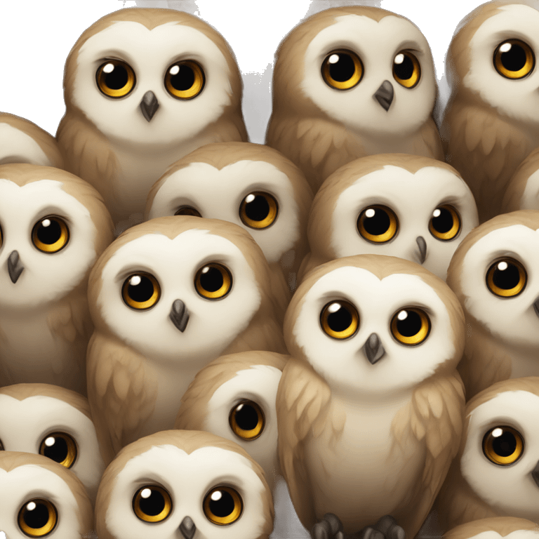 group of baby owl emoji