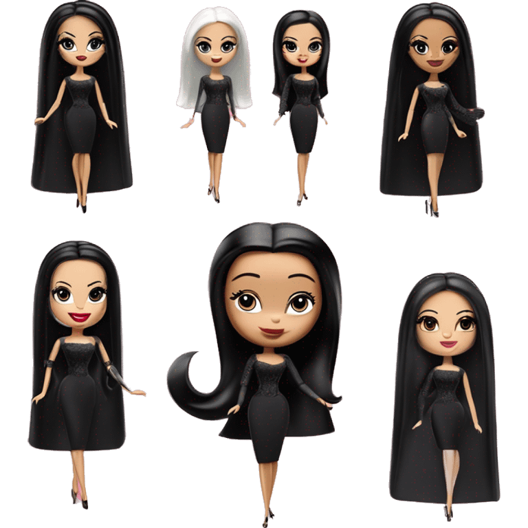 1960’s Luciana Barbie, Morticia Addams,cute,showing off, accessories  emoji