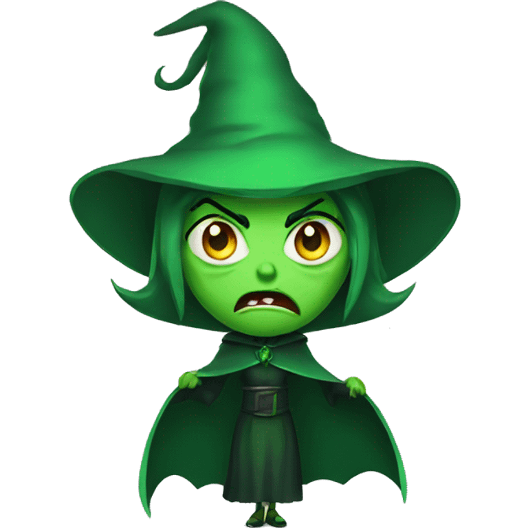 green angry evil witch emoji