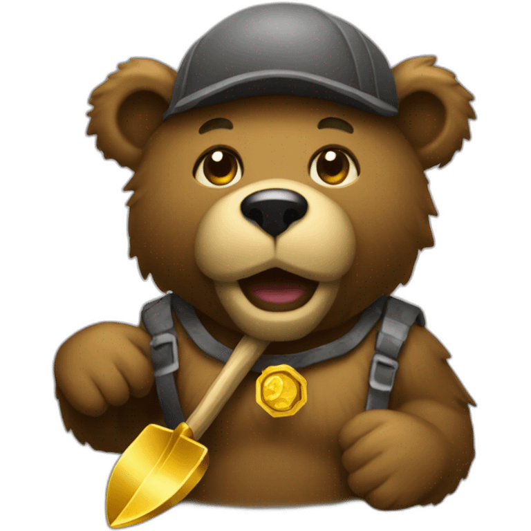 bear with gold mining pick emoji