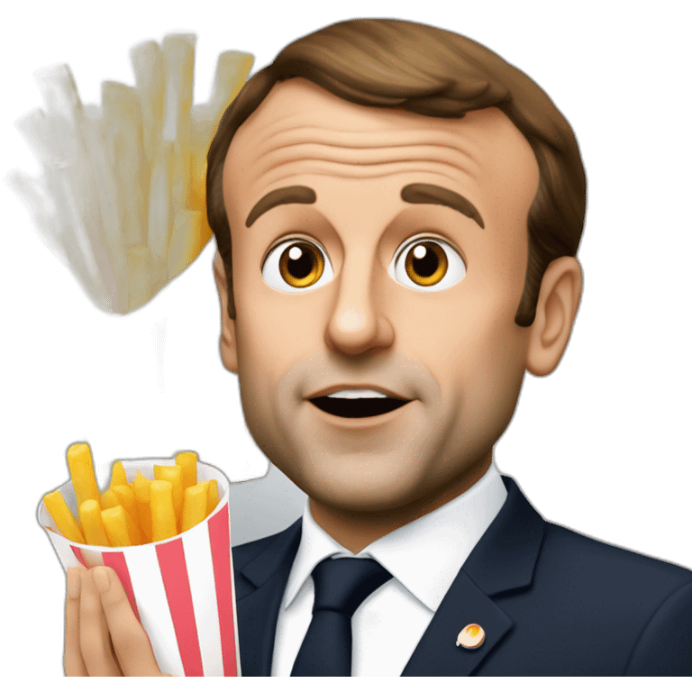 Emmanuel Macron qui mange des frites emoji