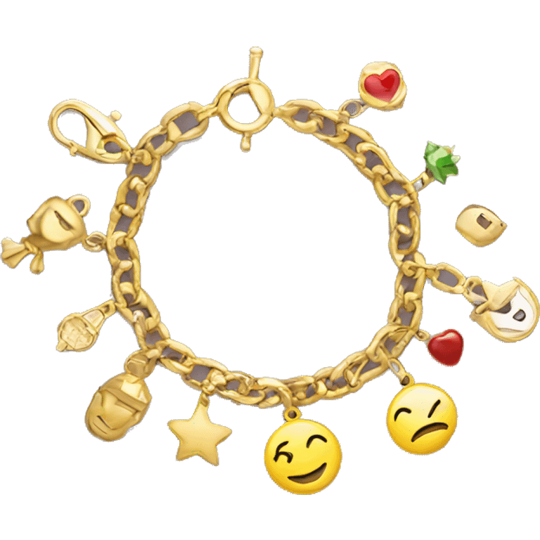 Gold charm bracelet  emoji