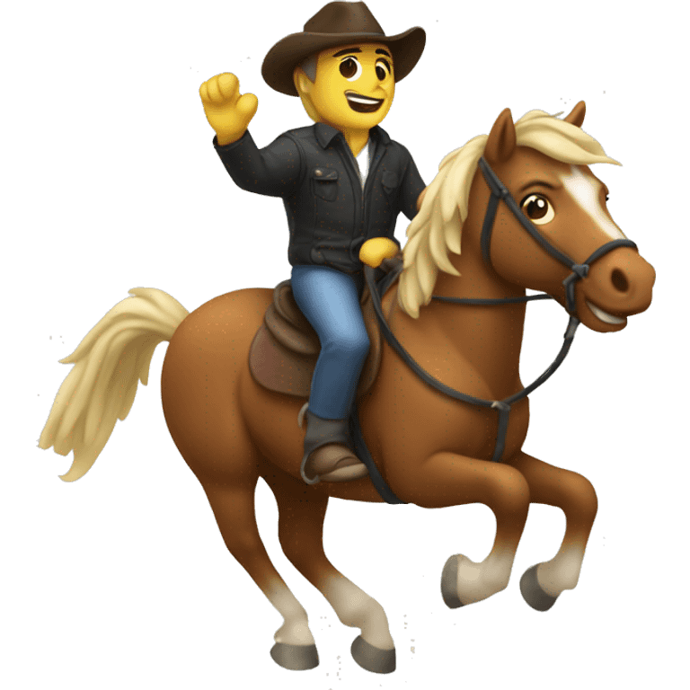 man riding a pony emoji