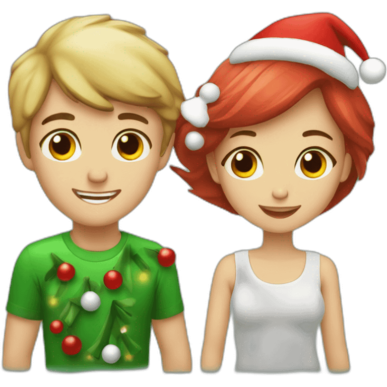 boy and girl dating on cristmass day emoji