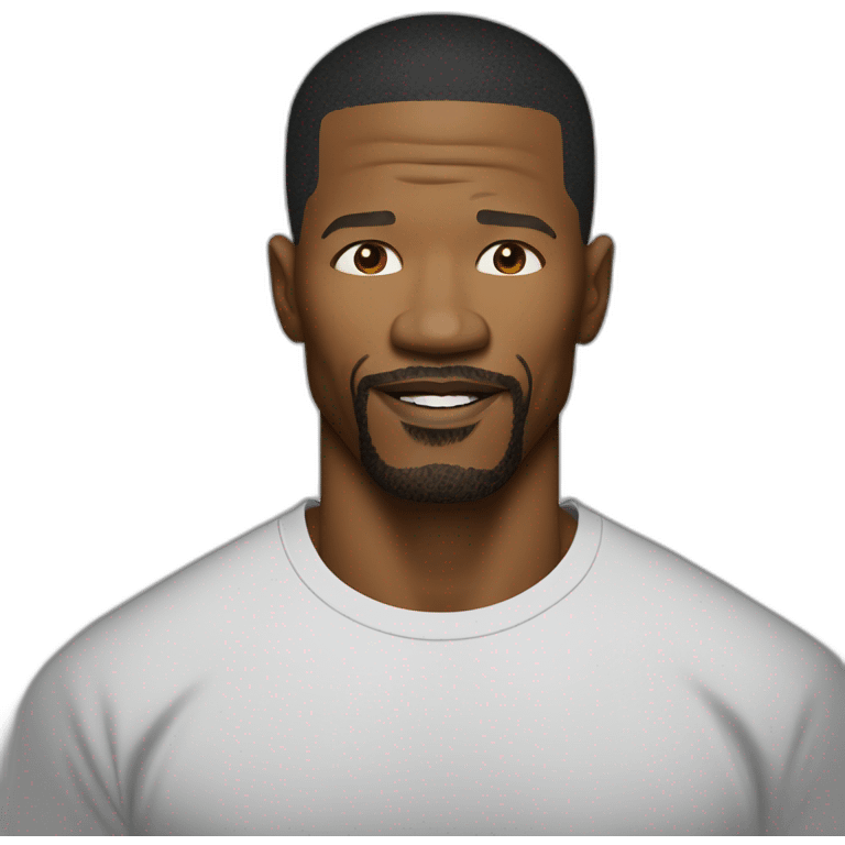 actor Jamie Foxx wearing t-shirt emoji