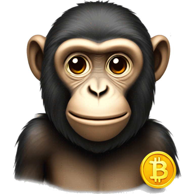 monkey holding a bitcoin emoji