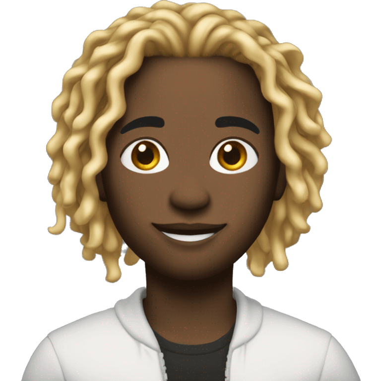 black wick with locs blonde highlights emoji