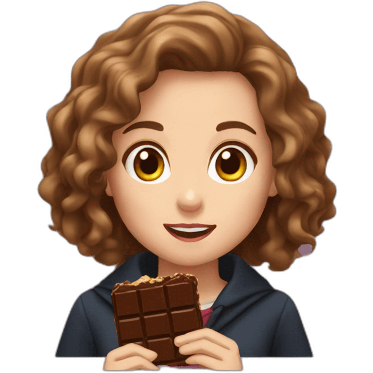 Hermione Granger eat a chocolate emoji