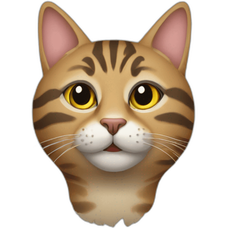 tabby cat head and computer emoji