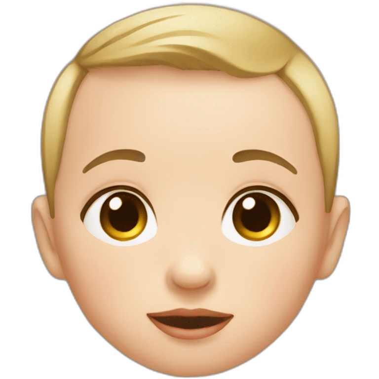 baby with a round face and a short hair emoji