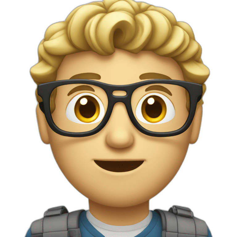 white male nerd sitting behind a macbook emoji