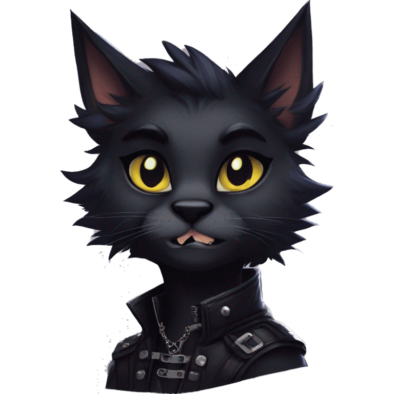 Edgy sharp anthro punk black cat animal furry by Falvie, LiLaiRa, griffsnuff, AngieWolf emoji