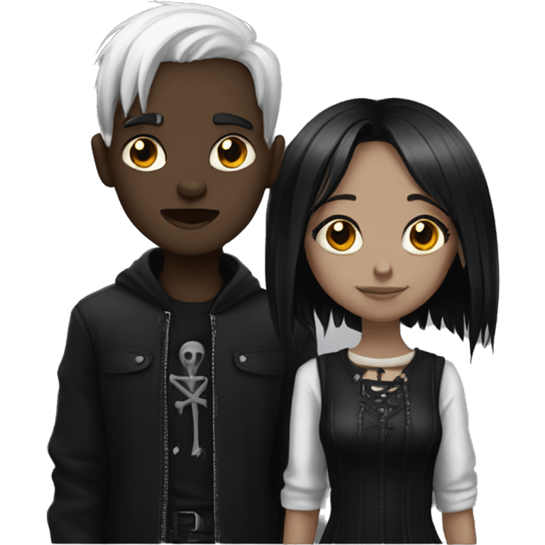 Goth girl and Boy emoji