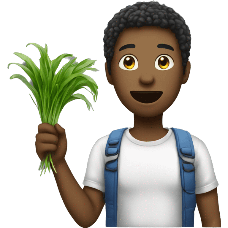 a person is eating grass emoji