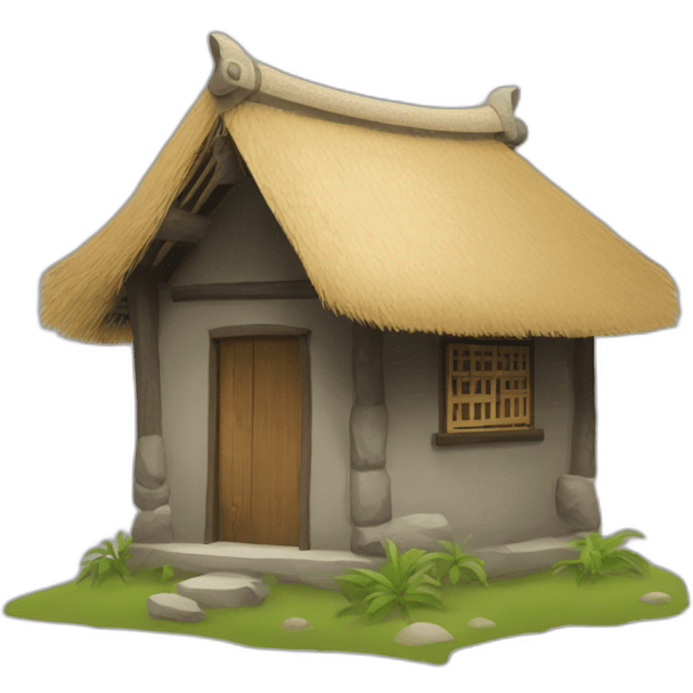 a Chinese-style hut with a thatched roof emoji