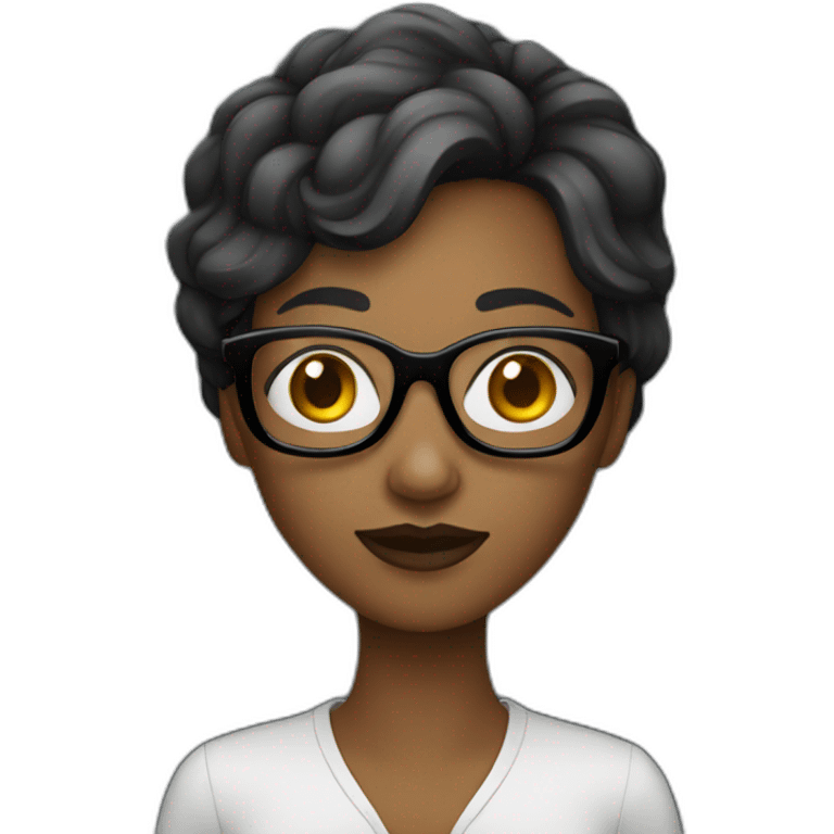 Femme-noir-avec-lunettes emoji