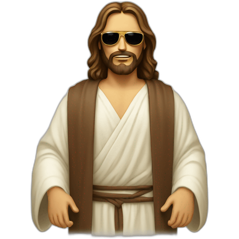 jesus with sunglasses realistic in zen mode emoji