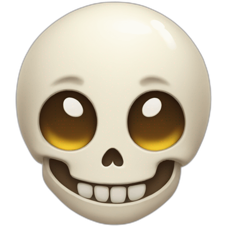 Cute kawai happy skull emoji