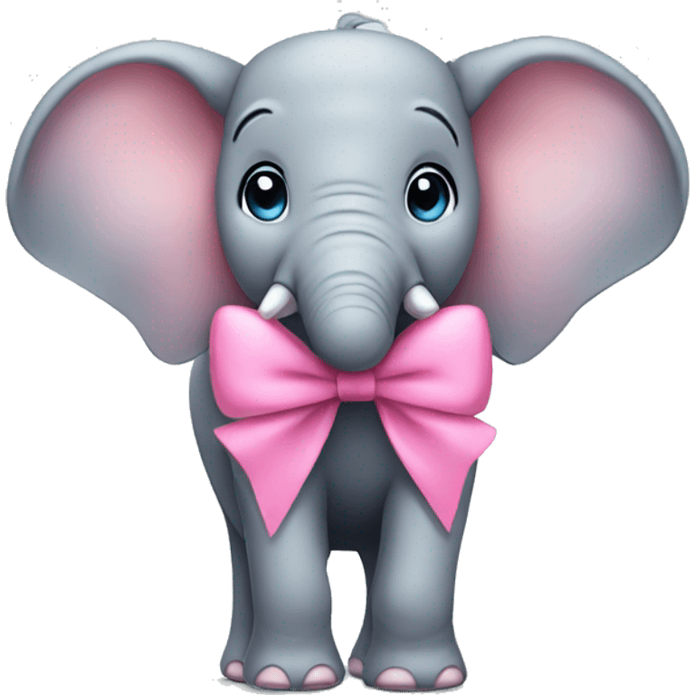 Elephant wearing a pink bow emoji