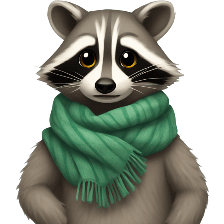 Raccoon wearing a scarf emoji